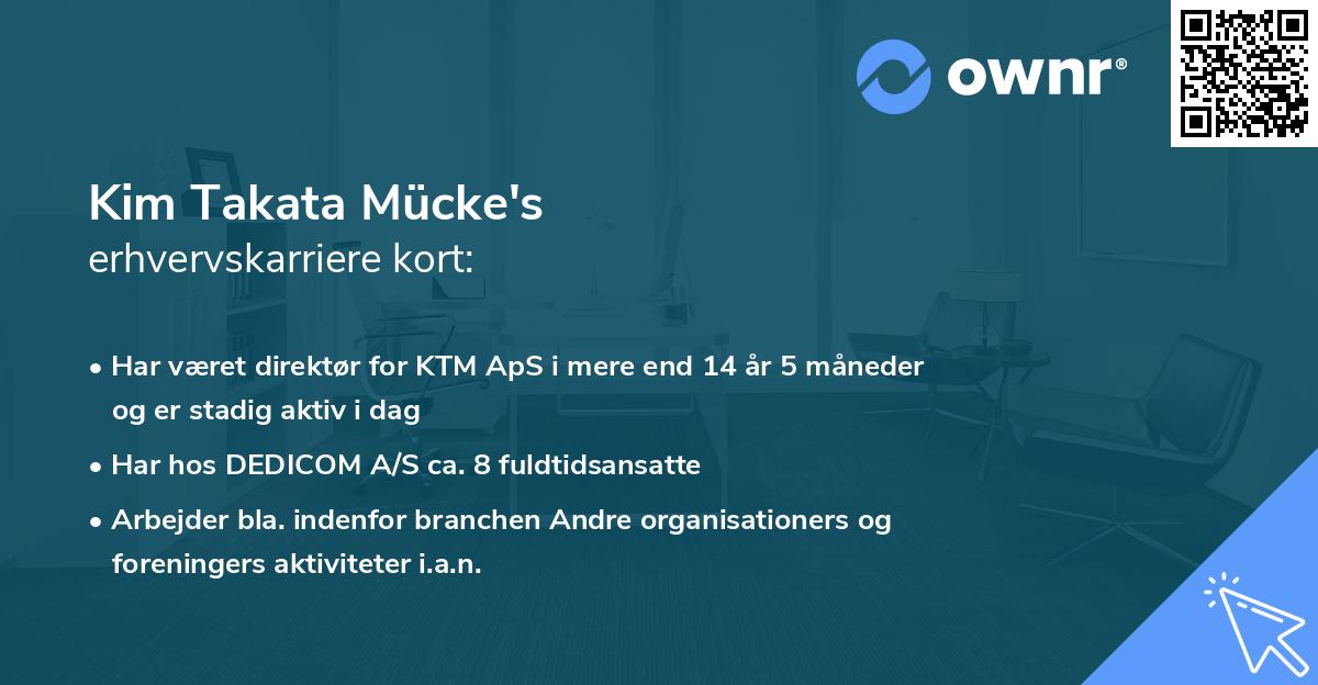 Kim Takata Mücke's erhvervskarriere kort