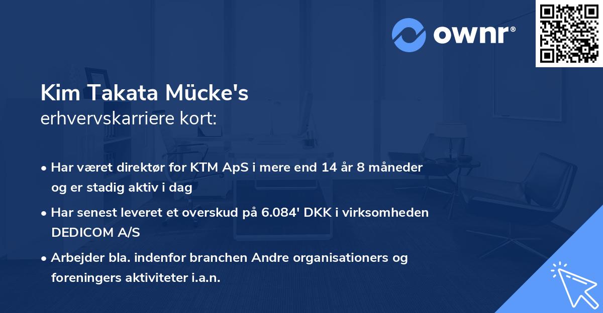 Kim Takata Mücke's erhvervskarriere kort
