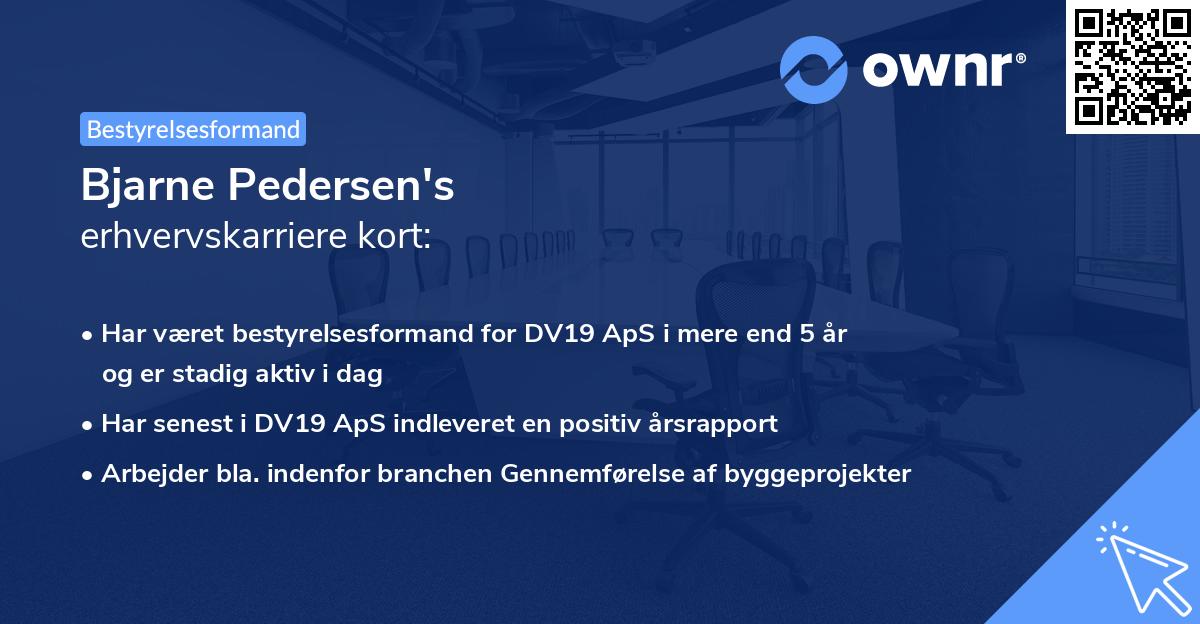 Bjarne Pedersen's erhvervskarriere kort