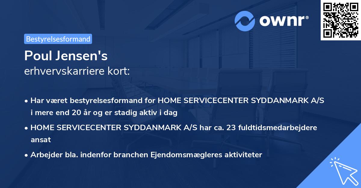 Poul Jensen's erhvervskarriere kort