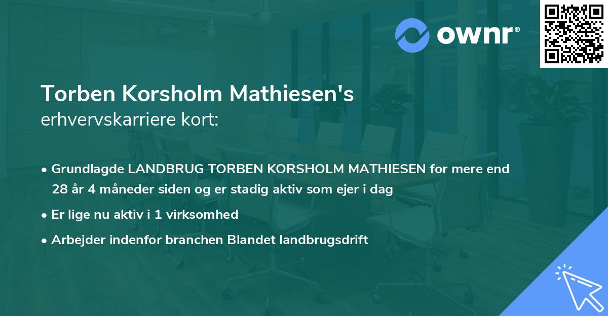 Torben Korsholm Mathiesen's erhvervskarriere kort
