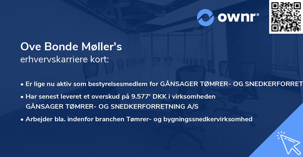 Ove Bonde Møller's erhvervskarriere kort