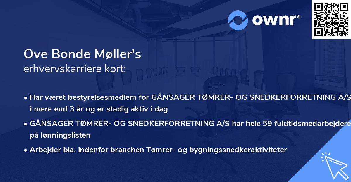 Ove Bonde Møller's erhvervskarriere kort