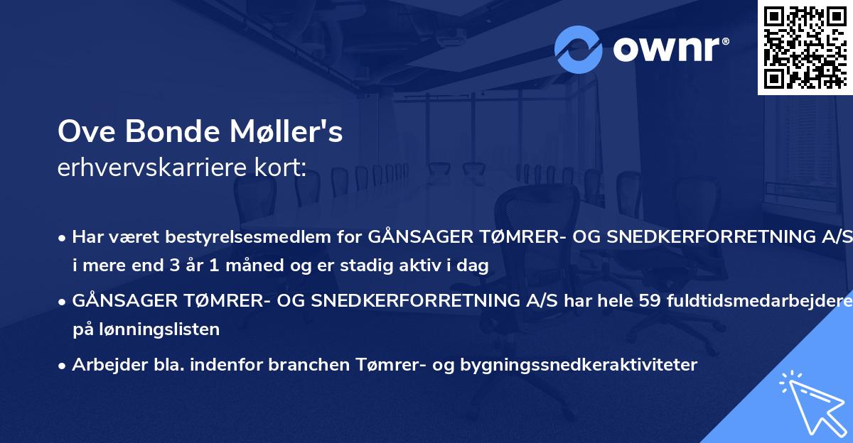 Ove Bonde Møller's erhvervskarriere kort