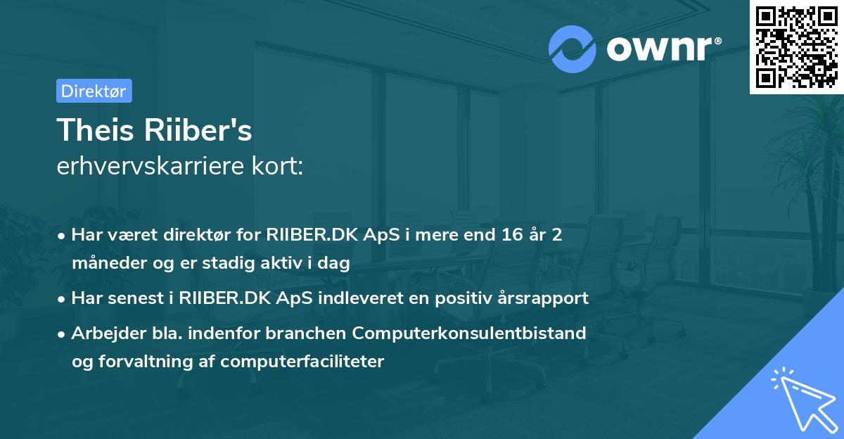 Theis Riiber's erhvervskarriere kort