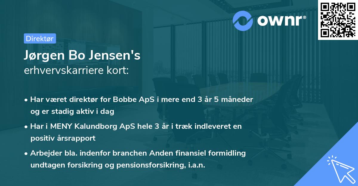 Jørgen Bo Jensen's erhvervskarriere kort