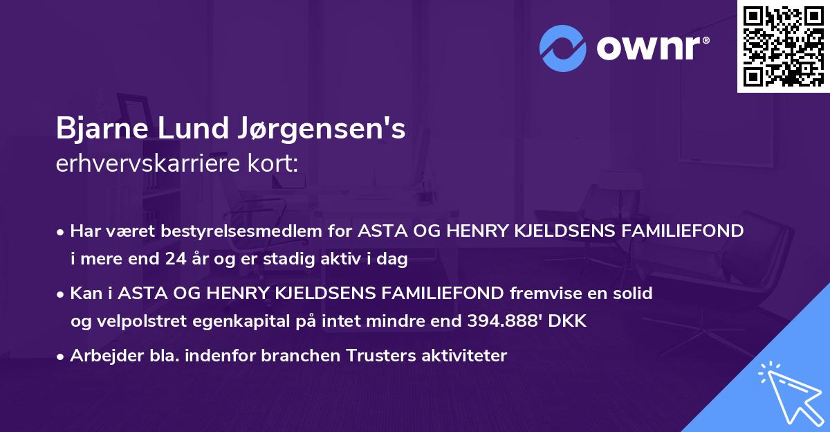 Bjarne Lund Jørgensen's erhvervskarriere kort