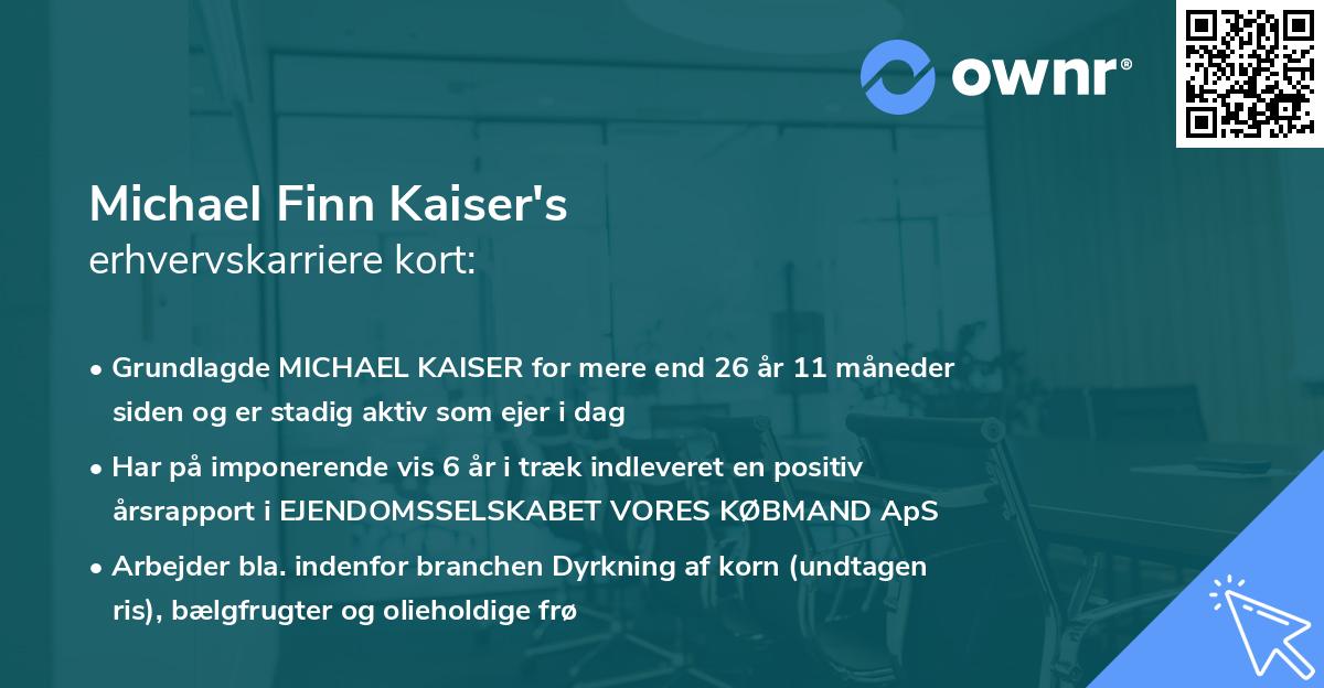 Michael Finn Kaiser's erhvervskarriere kort