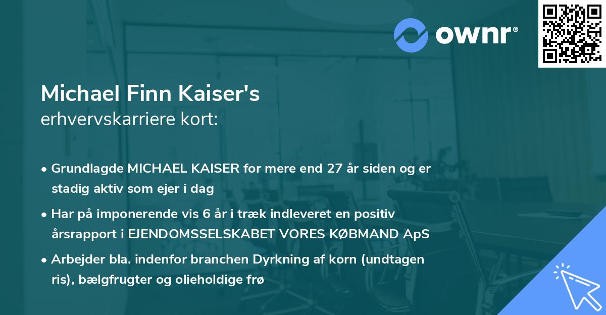 Michael Finn Kaiser's erhvervskarriere kort