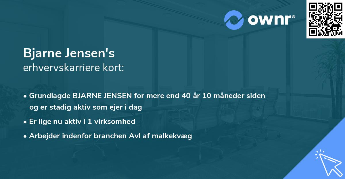Bjarne Jensen's erhvervskarriere kort