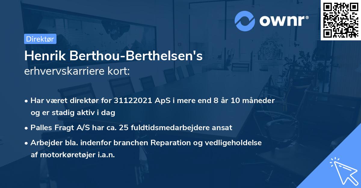 Henrik Berthou-Berthelsen's erhvervskarriere kort