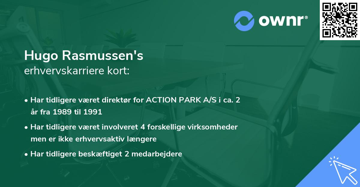 Hugo Rasmussen's erhvervskarriere kort