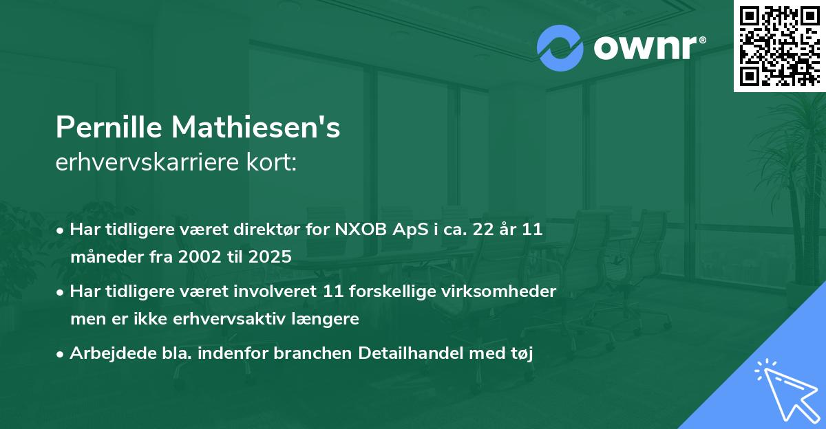 Pernille Mathiesen's erhvervskarriere kort