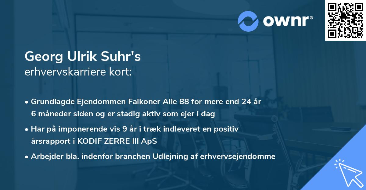 Georg Ulrik Suhr's erhvervskarriere kort