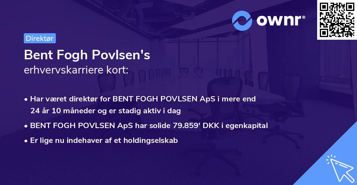 Bent Fogh Povlsen's erhvervskarriere kort