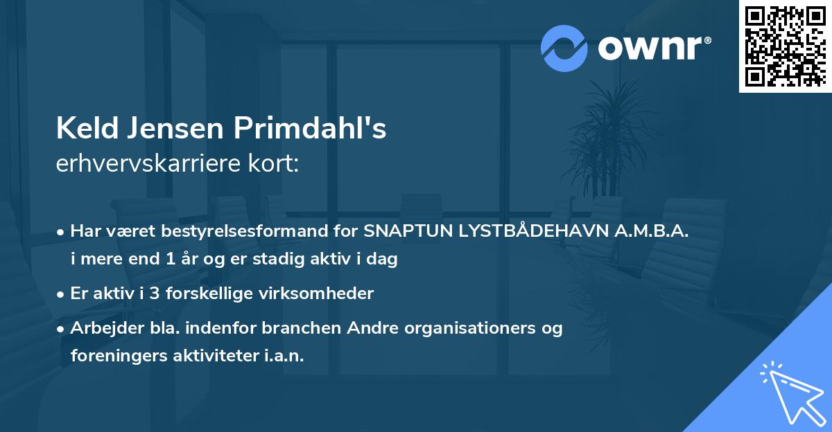 Keld Jensen Primdahl's erhvervskarriere kort