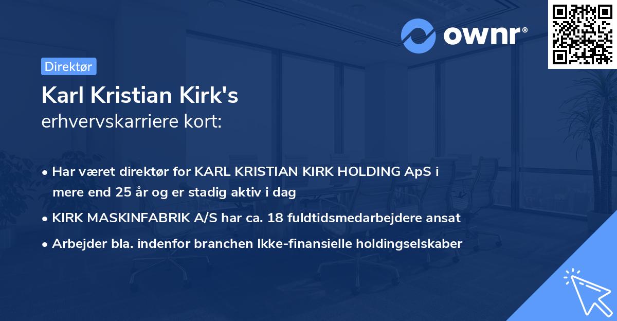 Karl Kristian Kirk's erhvervskarriere kort
