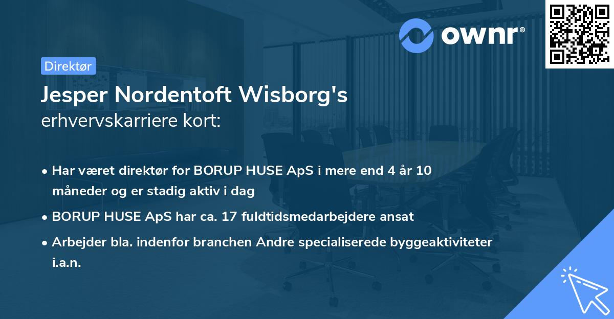 Jesper Nordentoft Wisborg's erhvervskarriere kort