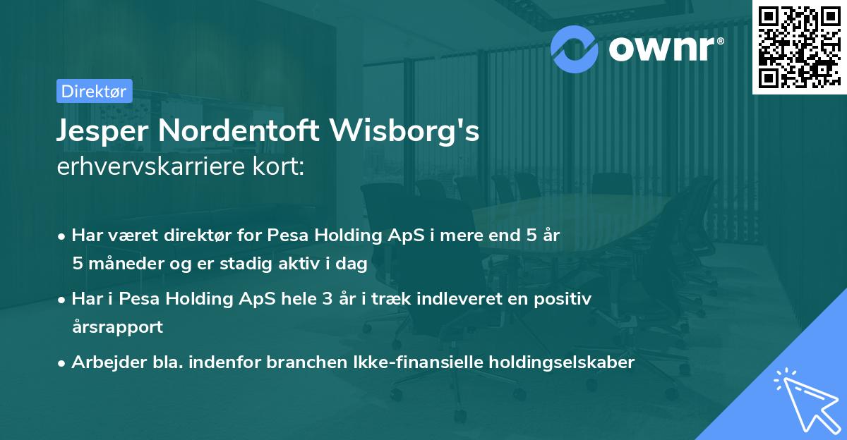 Jesper Nordentoft Wisborg's erhvervskarriere kort