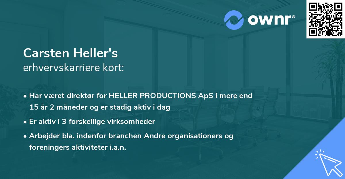 Carsten Heller's erhvervskarriere kort