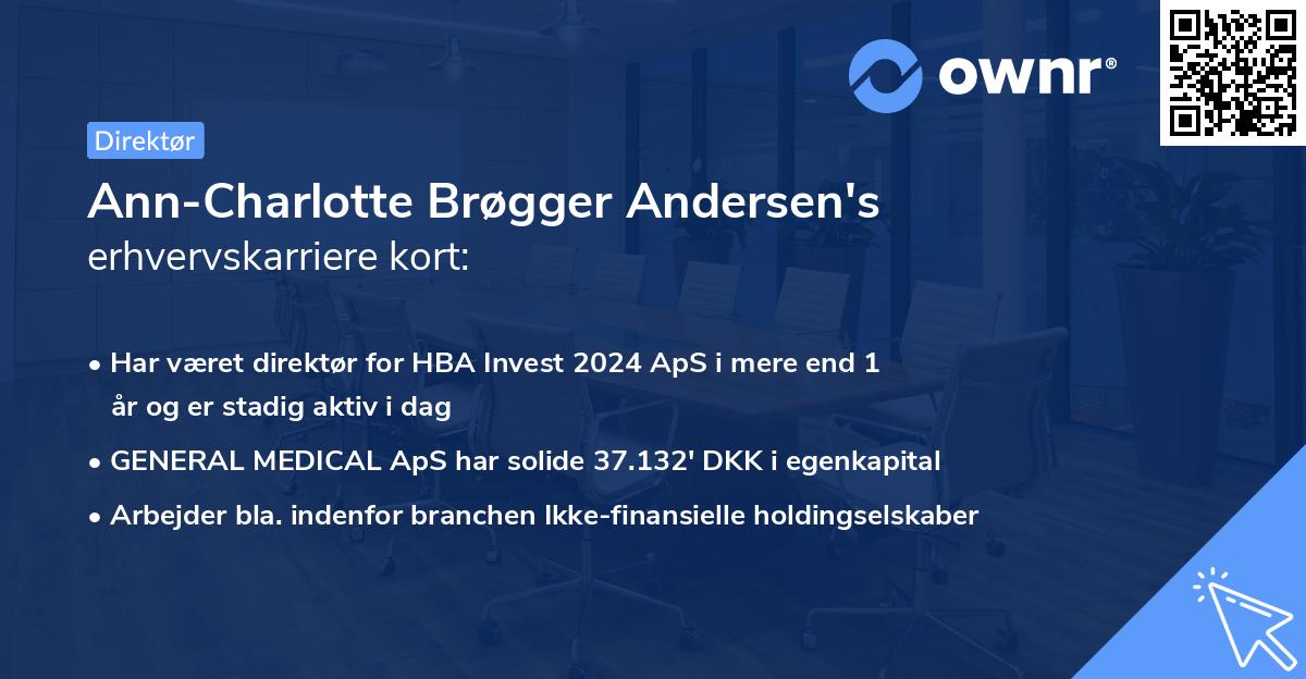 Ann-Charlotte Brøgger Andersen's erhvervskarriere kort