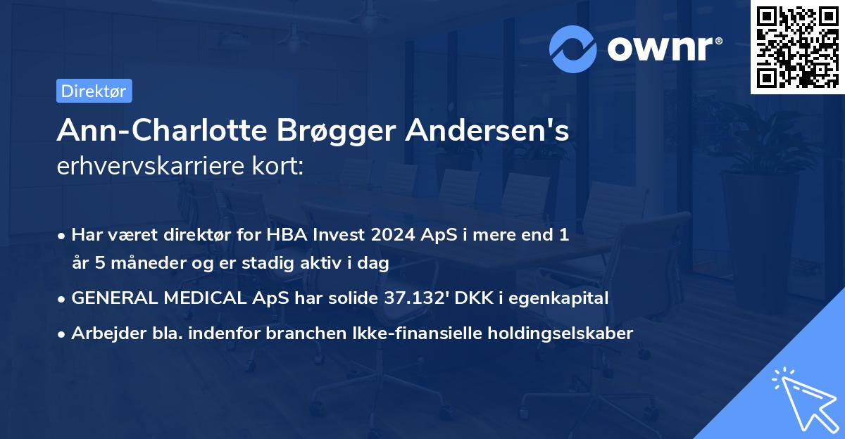 Ann-Charlotte Brøgger Andersen's erhvervskarriere kort