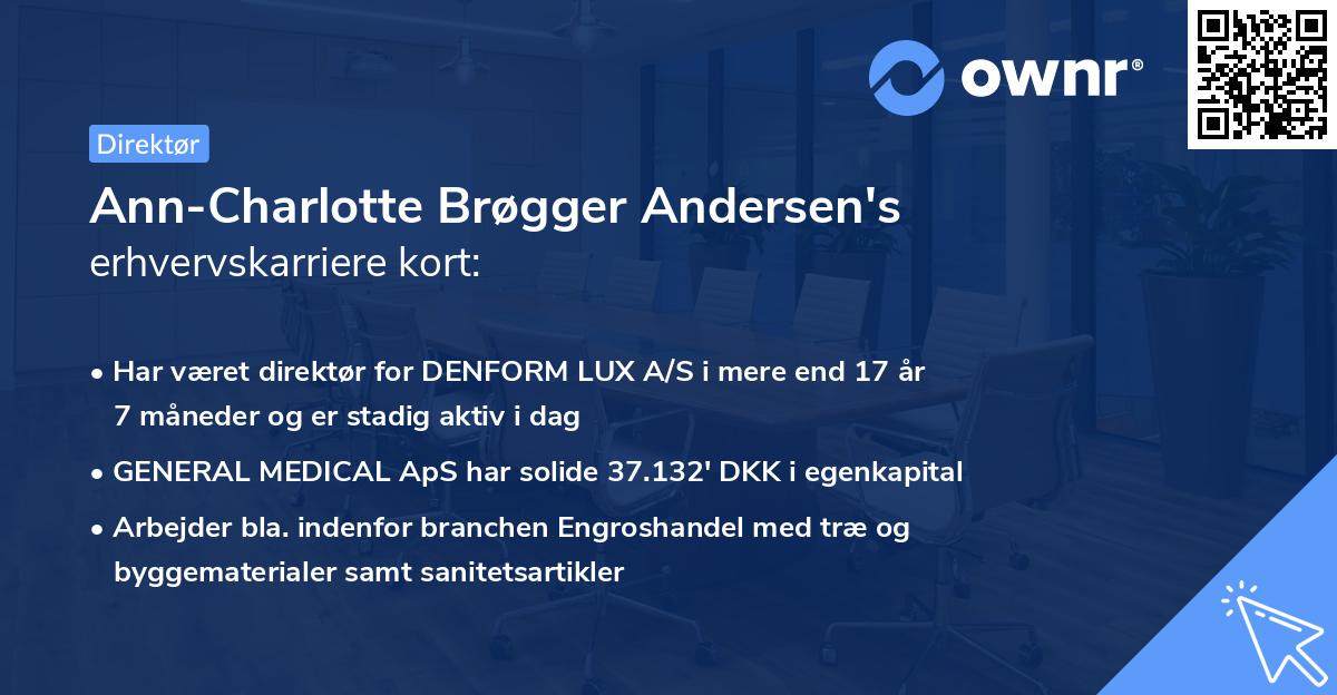 Ann-Charlotte Brøgger Andersen's erhvervskarriere kort