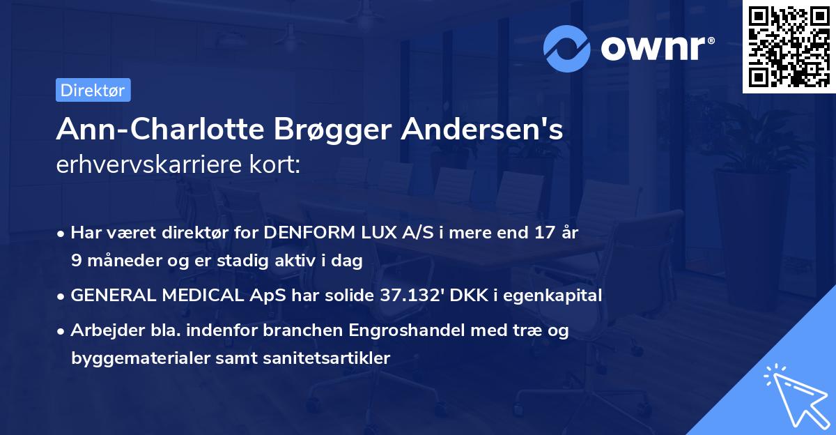 Ann-Charlotte Brøgger Andersen's erhvervskarriere kort