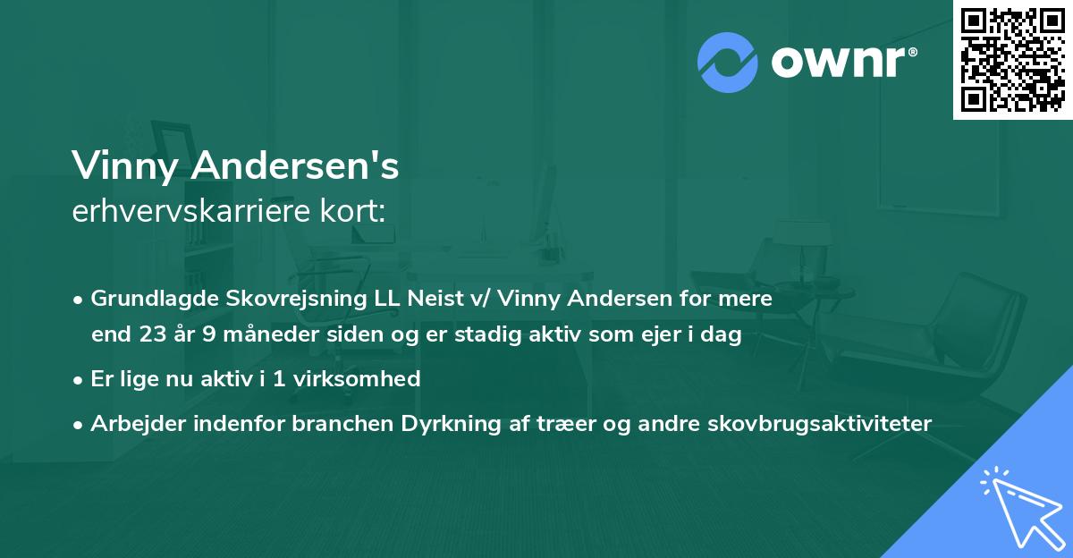 Vinny Andersen's erhvervskarriere kort