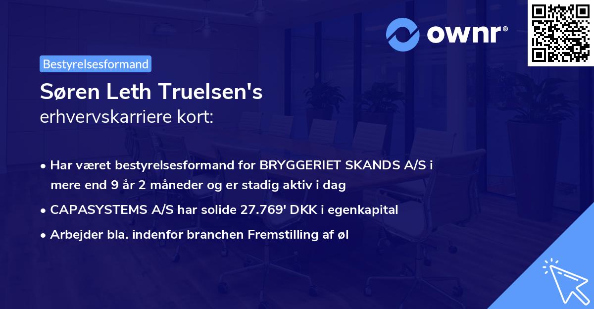 Søren Leth Truelsen's erhvervskarriere kort