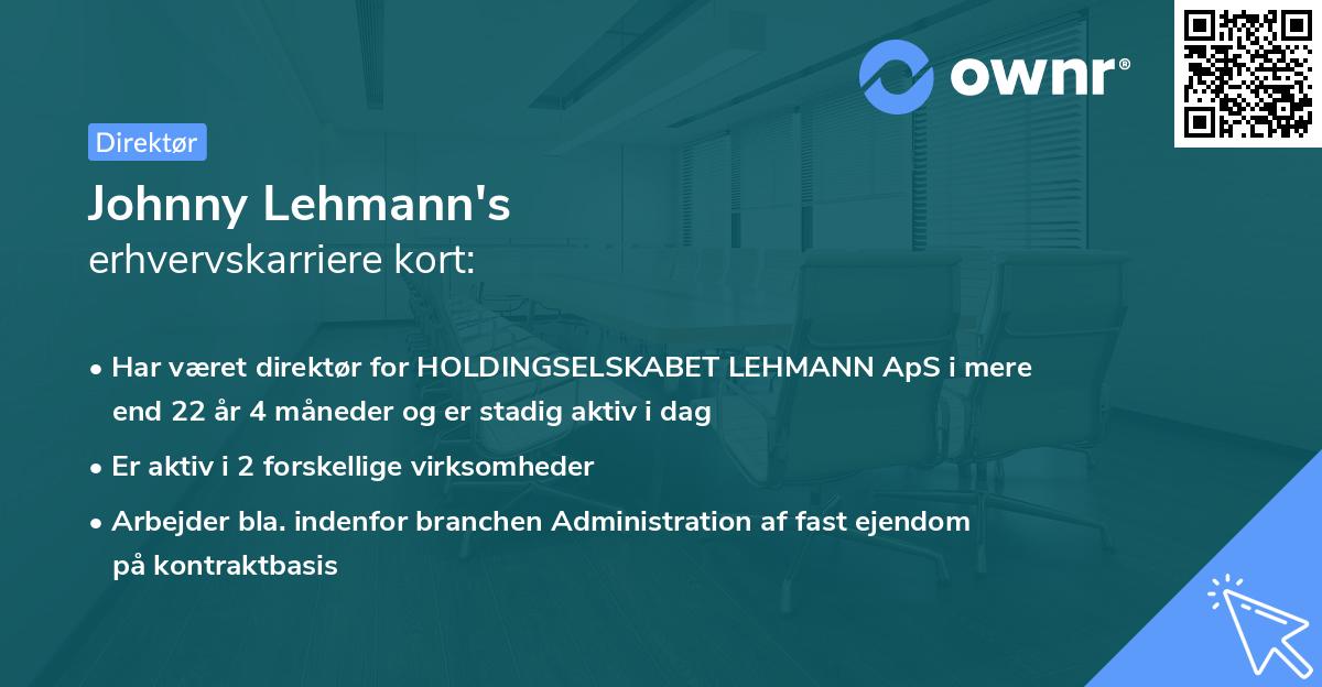 Johnny Lehmann's erhvervskarriere kort