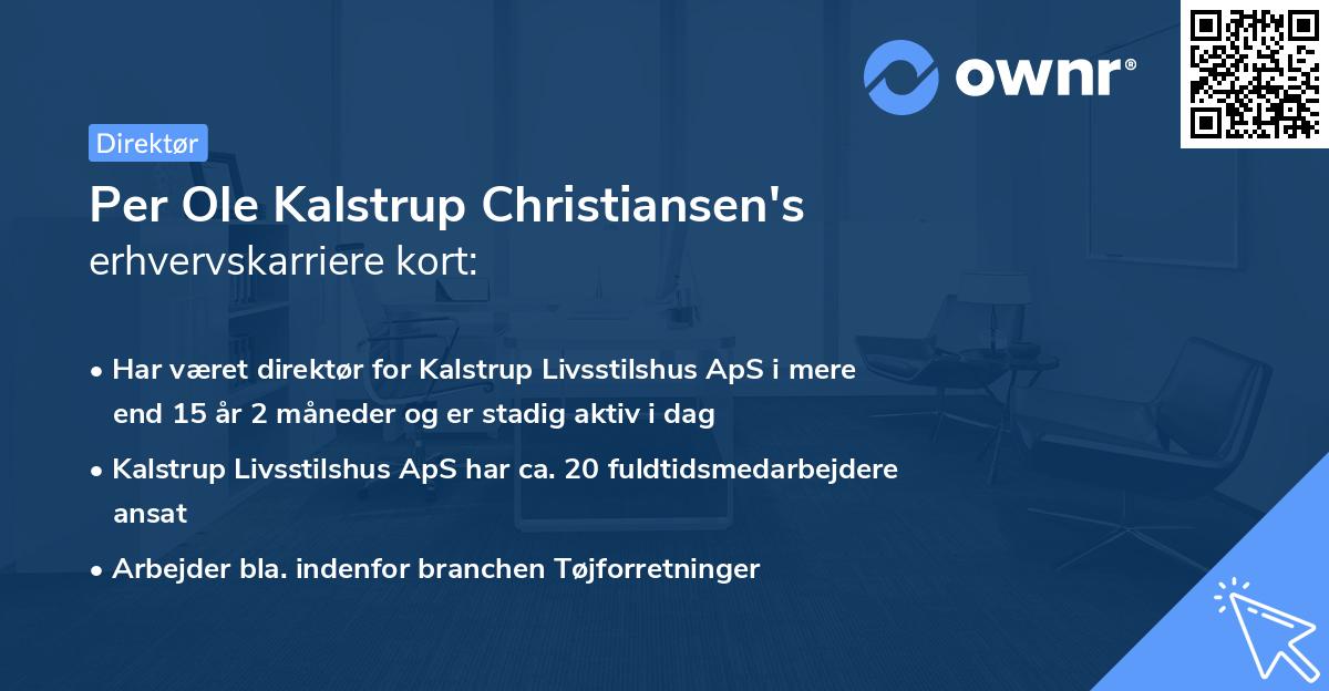 Per Ole Kalstrup Christiansen's erhvervskarriere kort