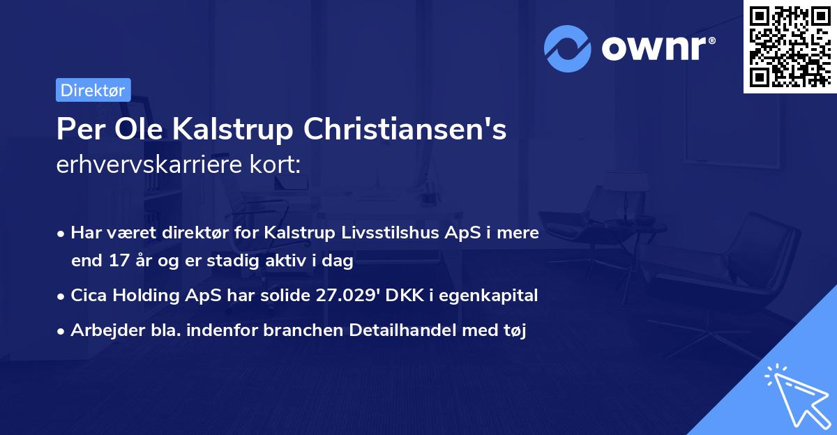 Per Ole Kalstrup Christiansen's erhvervskarriere kort