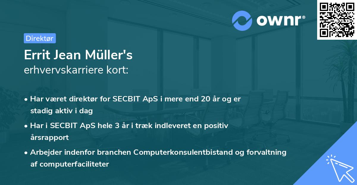 Errit Jean Müller's erhvervskarriere kort