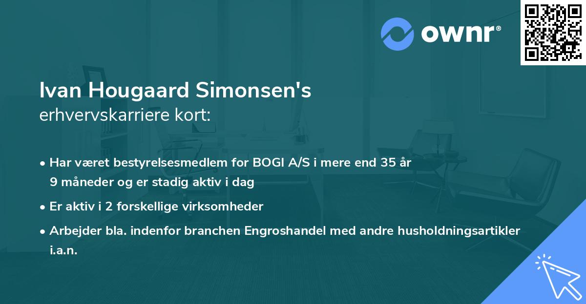 Ivan Hougaard Simonsen's erhvervskarriere kort