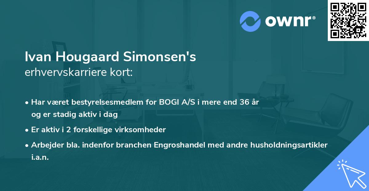 Ivan Hougaard Simonsen's erhvervskarriere kort