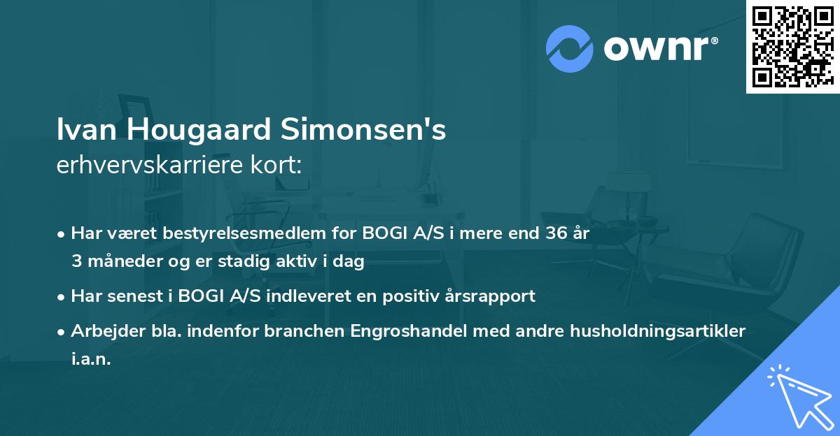 Ivan Hougaard Simonsen's erhvervskarriere kort