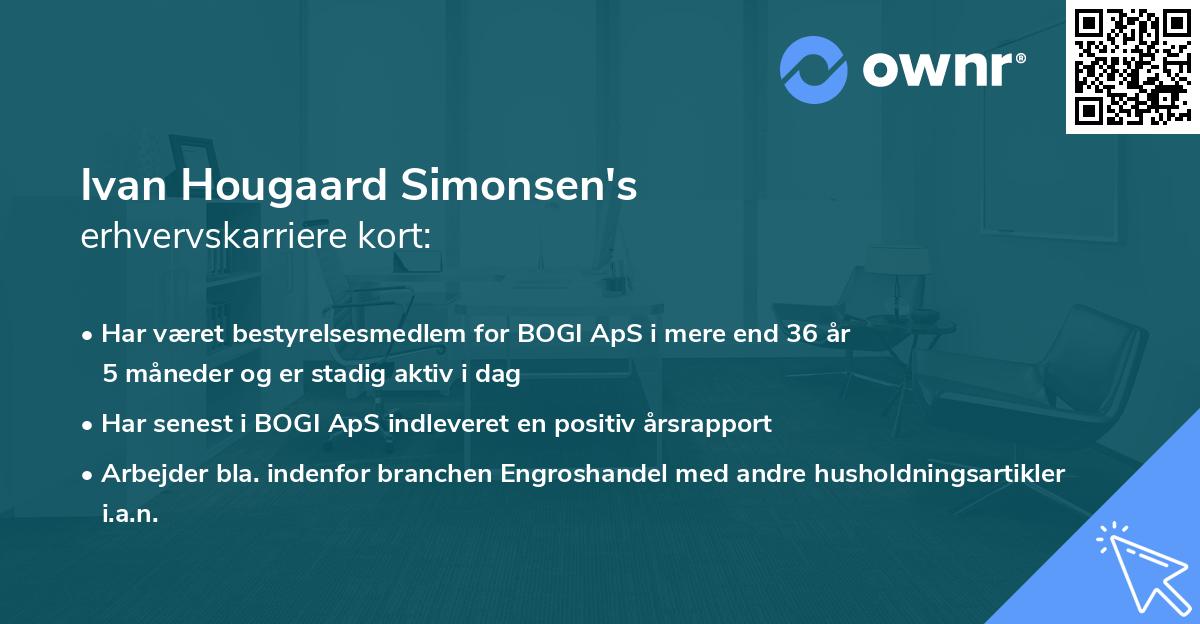 Ivan Hougaard Simonsen's erhvervskarriere kort