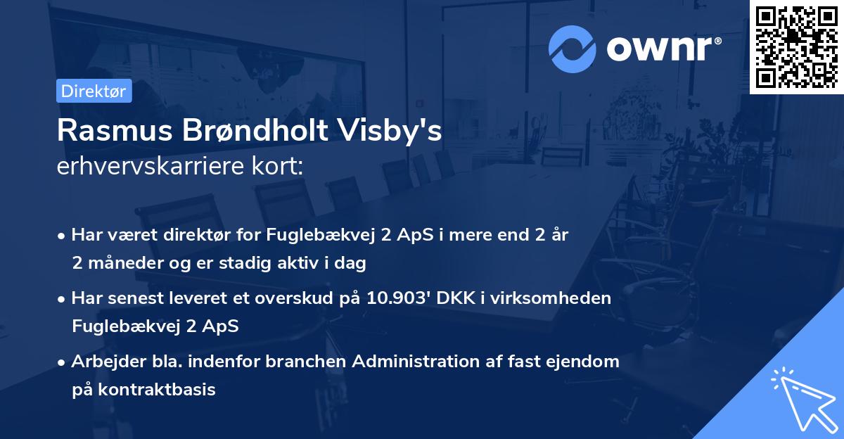 Rasmus Brøndholt Visby's erhvervskarriere kort