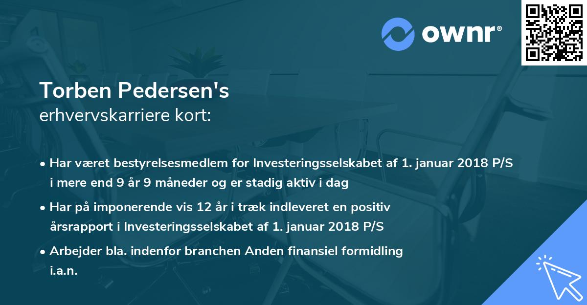 Torben Pedersen's erhvervskarriere kort