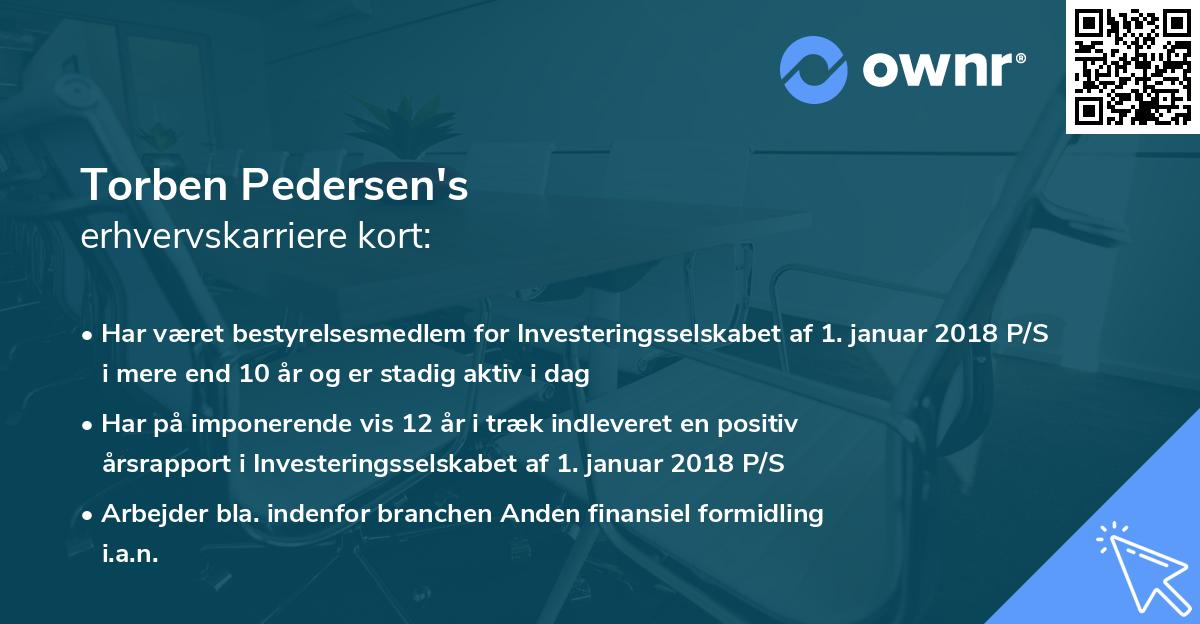 Torben Pedersen's erhvervskarriere kort
