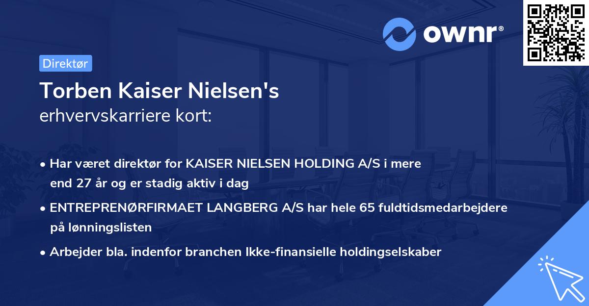 Torben Kaiser Nielsen's erhvervskarriere kort