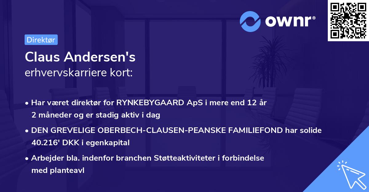 Claus Andersen's erhvervskarriere kort