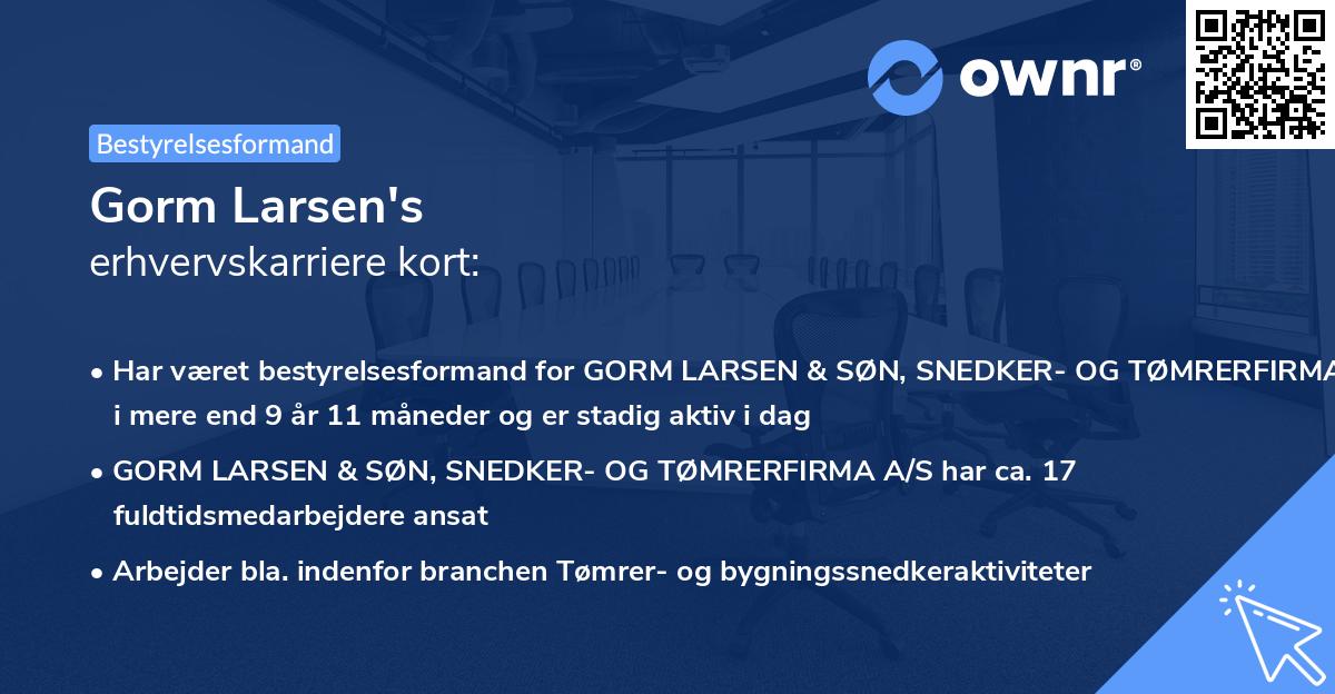 Gorm Larsen's erhvervskarriere kort