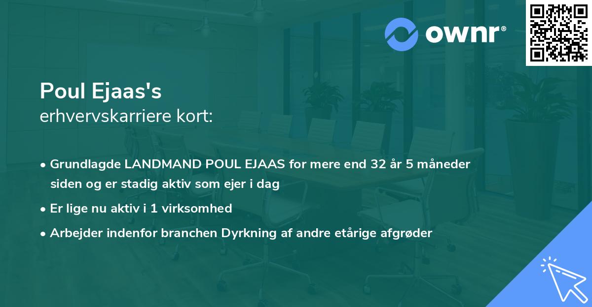 Poul Ejaas's erhvervskarriere kort