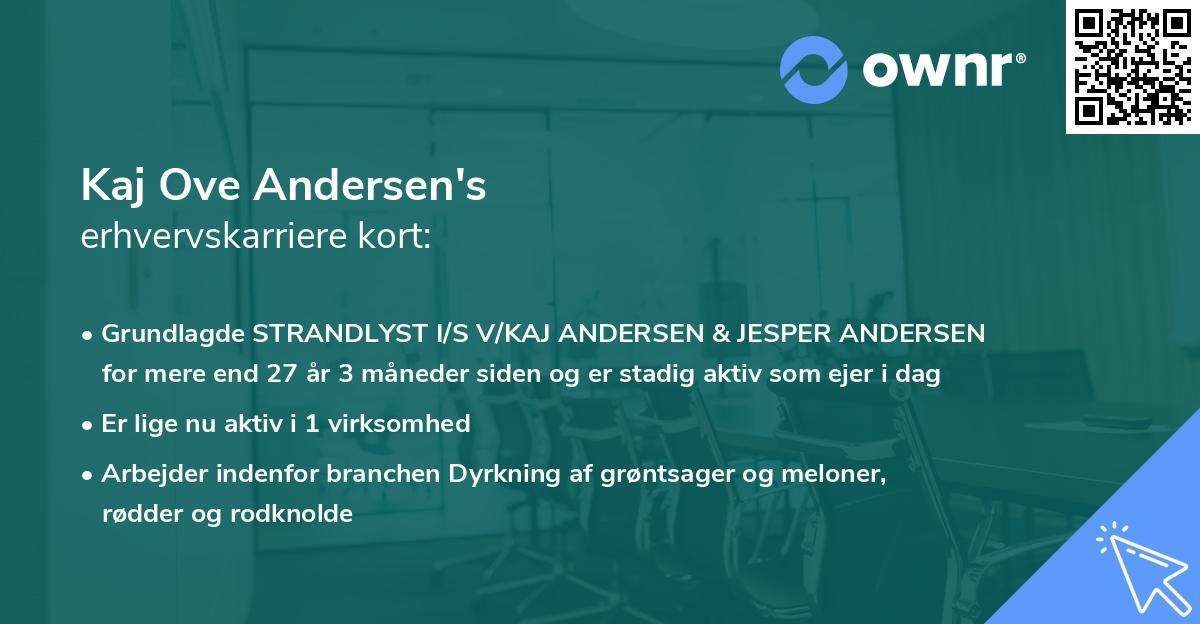 Kaj Ove Andersen's erhvervskarriere kort