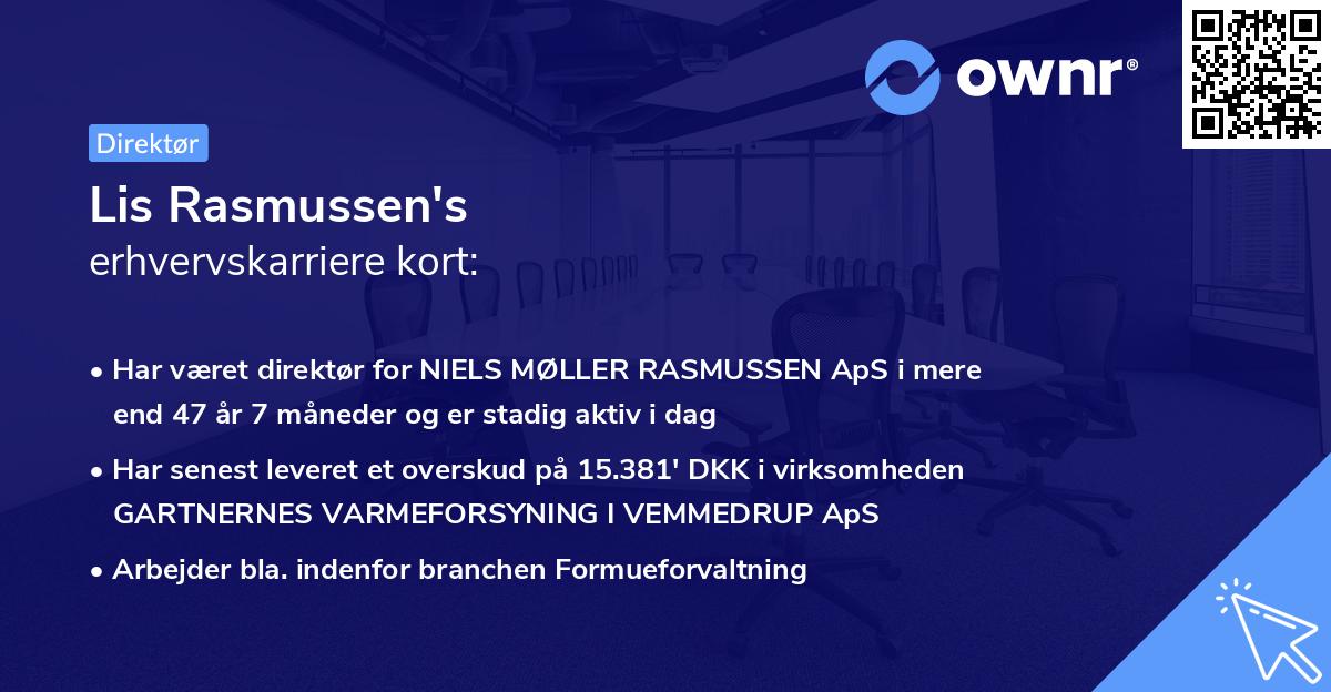 Lis Rasmussen's erhvervskarriere kort