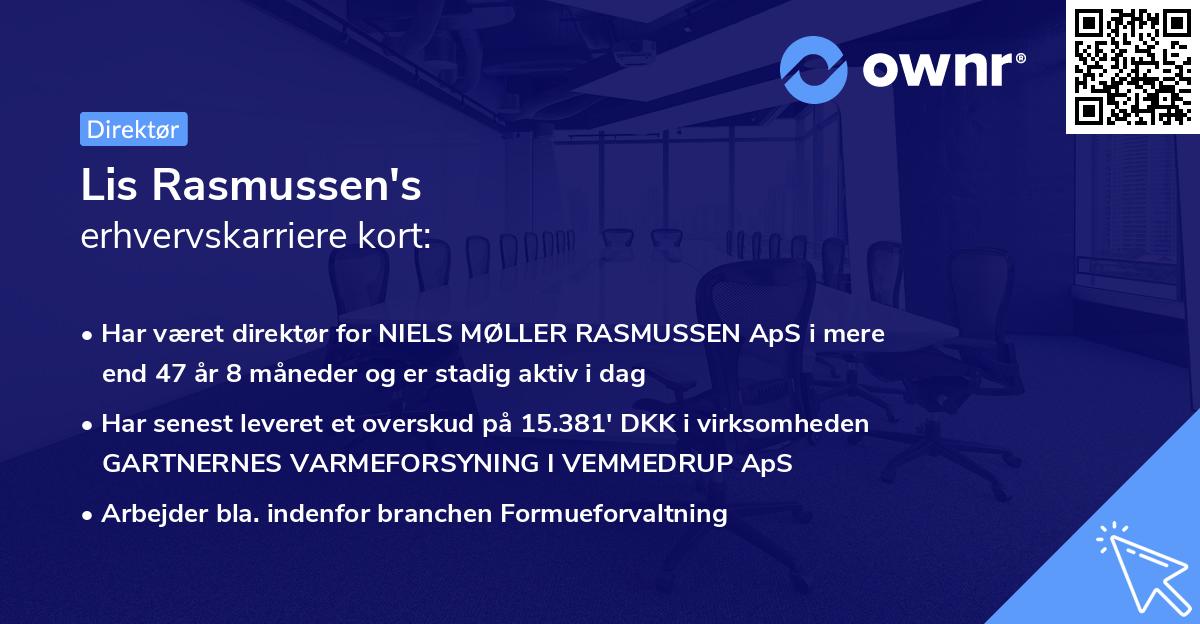 Lis Rasmussen's erhvervskarriere kort