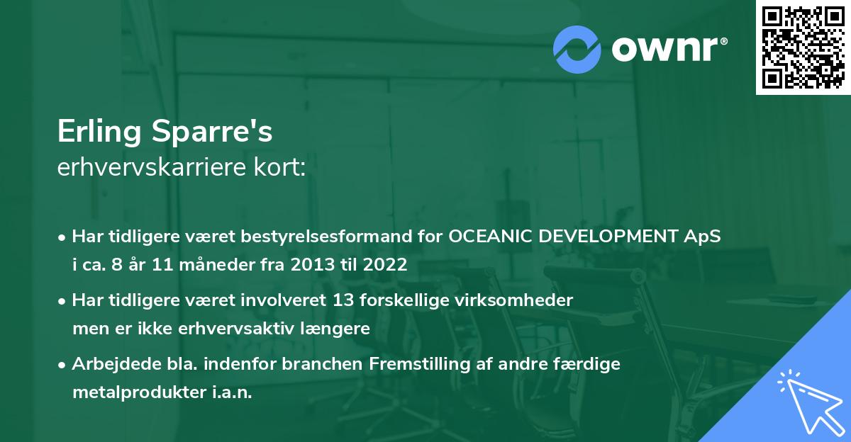 Erling Sparre's erhvervskarriere kort