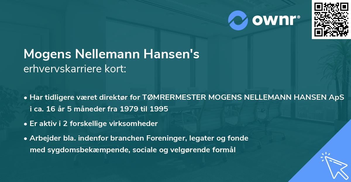 Mogens Nellemann Hansen's erhvervskarriere kort